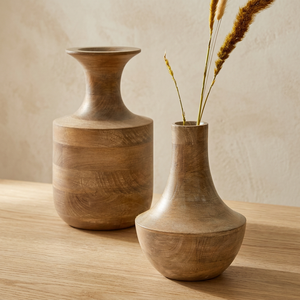 Mango Wood Decorative Handmade Flower Vase , Table Top Centerpieces - Product Image 3