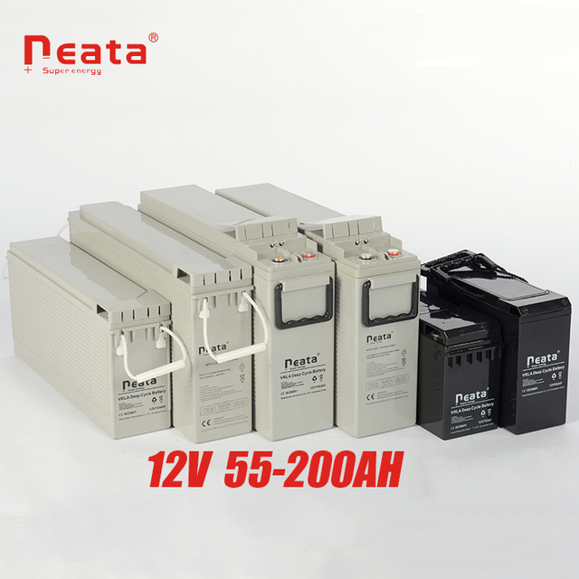 12v 100ah 150ah 180ah 200ah Front Terminal Gel Lead Acid Battery Long Life for UPS Telecom Solar System