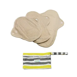 Precio barato suave plegable reutilizable de tela de algodón orgánico de las almohadillas menstruales