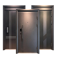 Pintu Masuk Utama Baja Keamanan Lapis Baja Kelas A Gaya Amerika Modern, Pintu Masuk Rumah dari Baja Anti Karat