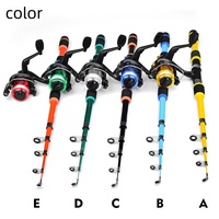 1.5M/1.8M Joran Pancing Teleskopik Kaca Aksi Cepat dengan Umpan Ikan Buatan dan Kail, Kit Joran Spinning Reel untuk Memancing Ikan Perch di Sungai