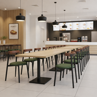 Ensemble chaise et table de cantine au design moderne, en cuir PU écologique, rembourré, empilable, pour centre commercial et hôtel