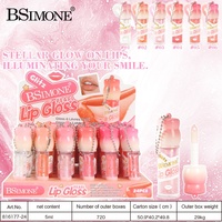 Gloss et laque à lèvres liquides populaires nacrés naturels durables avec formule hydratante effet miroir, boîte personnalisable avec logo