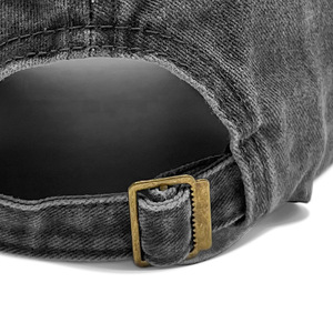 Custom Logo Distressed Waxed Denim/Canvas 6-Panel Baseball Cap Dad <b>Hat</b> <b>Flat</b> Embroidery Stylish Image Design Outdoor Common - Product Image 3