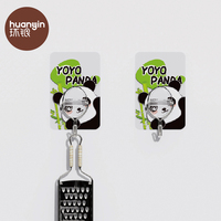 Lindo Panda decorativo montaje en pared adhesivo animal llavero ganchos