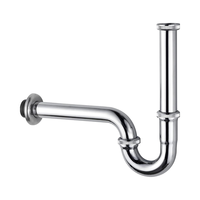 Tuyau P-Trap en laiton chromé 1-1/4 "Kit de vidange de déchets d'évier à hauteur réglable Design moderne pour salle de bain et cuisine