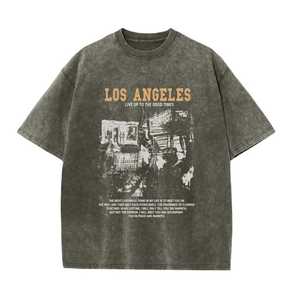 เสื้อยืดโออีเอ็มขายส่งแบบซักแล้ว เนื้อผ้าหนา พิมพ์ลายดีทีจี สีดำ ทรงโอเวอร์ไซส์ เสื้อยืดผู้ชายลายกราฟิก ล้างสีแบบแอซิดวอช สไตล์วินเทจ เสื้อยืดสั่งทำพิเศษ - Product Image 1