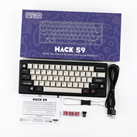 Clavier mécanique EPOMAKER Hack 59, compact 60 %, programmable, hot-swap, avec profil Gasket, touches PBT RGB pour le codage (Windows/Mac/Linux)
