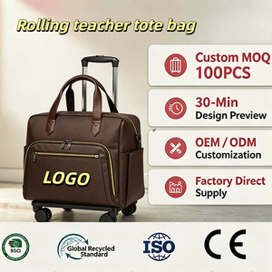 Bolsa de Maestra con Ruedas de Gran Capacidad, Carro Desmontable Multifuncional con Ruedas, Maleta de Tela Oxford - Product Image 1