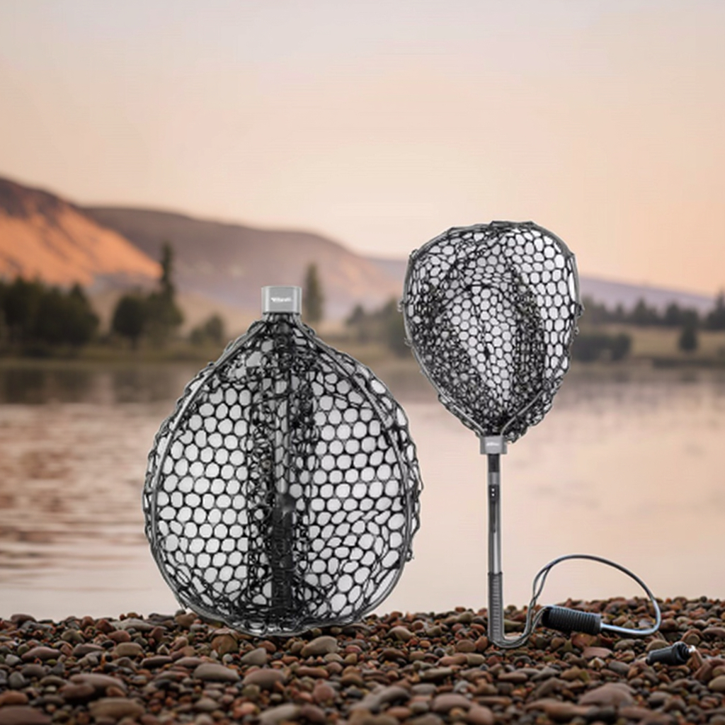 Сверхлегкая переносная мягкая резиновая сетка HISTAR с ручкой из нержавеющей стали, аксессуары для ловли рыбы, складная посадочная сетка