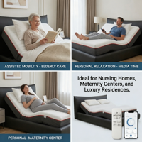 Lit intelligent sur mesure, mode zéro gravité, relevage électrique de la tête et des pieds, télécommande sans fil et application pour chambre moderne