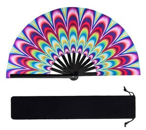 33cm Customized <b>Large</b> PVC Hand <b>Fan</b> Bamboo Lining Traditional Design Eco-Friendly Handmade Natural Portable for Home Decoration - Product Image 2