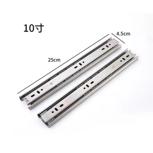 Glissière de tiroir silencieuse en acier inoxydable épaissi à trois sections, accessoires de quincaillerie pour cuisine et salle à manger - Design moderne - Product Image 4