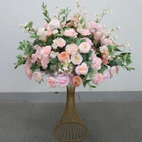 40cm/80cm Bunga Sutra Mawar Pink Hydrangea Baby's Breath Buatan untuk Dekorasi Meja Pernikahan, Ide Latar Belakang, Hiasan Lorong, Bola Bunga