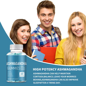 Đường miễn phí Gummies Vegan Ashwagandha sư tử của bờm Gummy miễn <span class=keywords><strong>d</strong></span>ịch 8 trong 1 Ashwagandha Gummies - Product Image 2