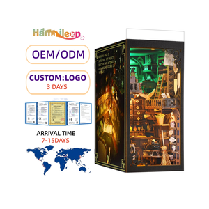 Hamailea 3D câu đố bằng gỗ tự làm <span class=keywords><strong>Kit</strong></span> SL05 các bậc thầy Nhà thu nhỏ Nhà búp bê Nook cuốn sách Nook cho người lớn/thanh thiếu niên - Product Image 1