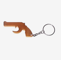 Décapsuleur porte-clés personnalisé en forme de pistolet, cadeau promotionnel, logo gravé, en métal, pour camping, fête, nouveauté