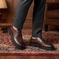 Herren-Lederschuhe im Brogue-Stil Britischer Stil Formelle Business- und Hochzeitsschuhe Atmungsaktive Schnürschuhe für Frühling Büro Alltag Größe 38-44