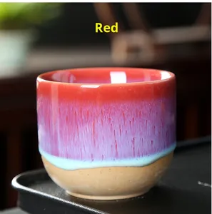 Tasse à <span class=keywords><strong>café</strong></span> en céramique créative rétro texturée 150 ml, couleur glaçure légère, pour cappuccino, personnalisation du logo pour cadeau - Product Image 6