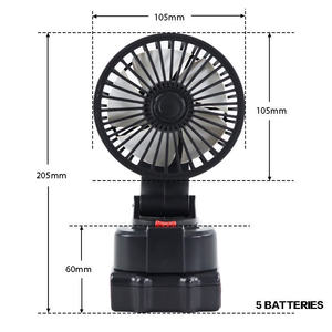 Portable Rechargeable Electric Fan 21V DC Motor <b>Battery</b> <b>Operated</b> Outdoor Household Use - Product Image 2