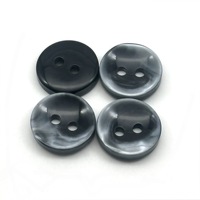 Botón Redondo de Resina Perlada de Imitación de Concha, Negro Beige, 2 Agujeros, 14L 16L 18L 20L 24L 28L 32L, para Camisa