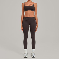 Ensemble de sport et yoga pour femmes, nouveau design 2026, bleu clair, soutien-gorge de yoga et leggings, vente en gros, pour entraînement et fitness