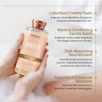 Gel Douche Moussant Parfum Vanille Longue Durée à la Niacinamide, Huile de Coco et Beurre d'Avocat – Nourrissant, Adoucissant et Parfumé pour une Peau Douce et Saine