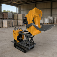 Mini-dumper YH-1000S 1000 kg sur chenilles en caoutchouc pour le transport en verger, serre et cour