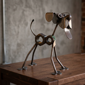 Figura de Perro de Hierro de Estilo Náutico Hecha a Mano en India con Técnica de Soldadura para Decoración del Hogar - Product Image 3