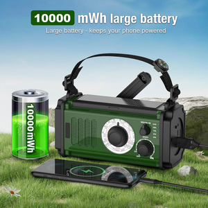 Radio Meteorológica Solar de Emergencia AM/FM/NOAA y Banco de Energía Recargable de 10000 mAh con Manivela para Supervivencia, Camping y Actividades al Aire Libre - Product Image 4
