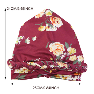 Turban tressé à nouer, motif sec, foulard noué, bandeau élastique <span class=keywords><strong>pour</strong></span> les soins des cheveux, bonnet de chimiothérapie, <span class=keywords><strong>bandana</strong></span> en polyester pré-noué - Product Image 5