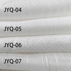 Tela de gasa transparente de <span class=keywords><strong>lino</strong></span> blanco de lujo de 280cm de ancho textil para el hogar <span class=keywords><strong>bordado</strong></span> Jacquard Slub estilo elegante para cortina de sala de estar - Product Image 6