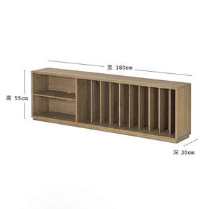 Modern <b>Solid</b> Oak Eco-Friendly Durable Bookshelves Office Home Bedroom School Living Room Low Cabinets - Product Image 2