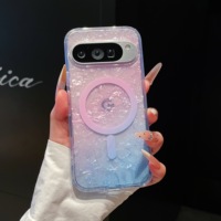 Coque de téléphone de luxe à paillettes et perles pour Google Pixel 9 Pro XL 10 11, étui antichoc magnétique en marbre liquide dégradé