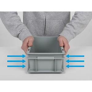 Fami Euro Box Caja de plástico de 600x400x423mm con asas cerradas y fondo liso - Product Image 6