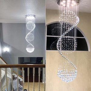 Đèn Chùm Pha Lê Đèn Trần K9 Hình Cầu <span class=keywords><strong>LED</strong></span> Xoắn Ốc Ngoạn Mục Hiện Đại Thiết Bị Cố Định Cho Phòng Khách Khách Sạn Hành Lang Tiền Sảnh - Product Image 5