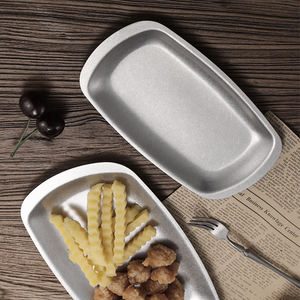 <span class=keywords><strong>Assiette</strong></span> rectangulaire en acier inoxydable chaude finition mate vintage Style industriel Rectangle <span class=keywords><strong>assiette</strong></span> à dîner plateau pour thé <span class=keywords><strong>Dessert</strong></span> - Product Image 6