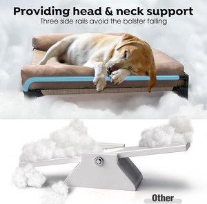Three Sided Fence Outdoor Raised <b>Dog</b> <b>Bed</b> Large <b>Elevated</b> <b>Dog</b> <b>Bed</b> Cot <b>Dog</b> Hammock <b>Bed</b> with Removable Bolster Raised <b>Dog</b> <b>Bed</b> - Product Image 5