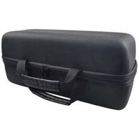 Grande trousse de transport en tissu tricoté en nylon noir, fermeture éclair EVA, étanche, antichoc, durable, protection haute densité