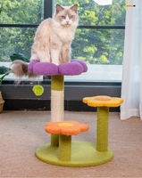 Arbre d'activités pour chat à 4 niveaux style floral, tour d'escalade pour chaton, griffoir pour animaux de compagnie