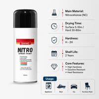 Peinture en aérosol NC 400 ml, peinture miroir chromée à haute teneur en solides, brillance élevée, séchage rapide, peinture laquée en aérosol