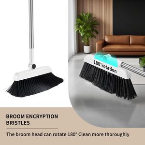 Kit de nettoyage 4-en-1 amélioré avec <span class=keywords><strong>balai</strong></span> et pelle sur pied pour le balayage intérieur et extérieur de la maison et du bureau, avec long manche et poils doux - Product Image 3