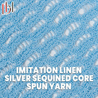 Filament de nylon de type soie Dihong, filé à l'âme, 10NM, 95% acrylique, 2% perles, 3% fils d'or et d'argent