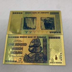 Wholesale 1.0million Billion/One-Fifth/10 Billion Dollar Gold Foil Zimbabwe Banknote - Product Image 2