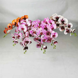 Orquídeas artificiales con estampado 3D, decoración de boda, 9 cabezas, tacto Real - Product Image 5