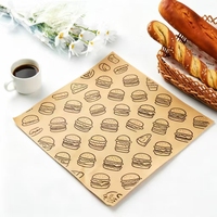 Feuilles de papier sulfurisé vierges écologiques imprimées en gros avec motif burger et sandwich