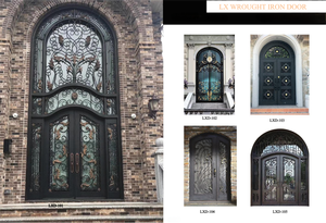 Porte en fer forgé de conception française pour l'entrée principale Extérieur en verre Hôtels Villas Estates Châteaux Décoration de parc en plein air - Product Image 2