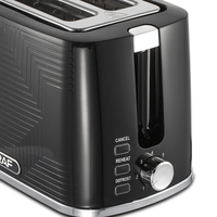 Grille-pain compact 2 fentes avec cuisson double face 750-900W, design de fentes facile à nettoyer pour comptoir de cuisine, petit-déjeuner R.2102