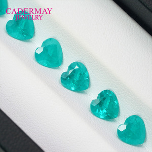 Paraiba Heart Cut Loose Stone Charms Spring 2024 Gift Crystal Pendants - Product Image 2