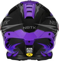 Casco de Motocicleta Integral al por Mayor, Casco de Motociclista de ABS con Forro Acolchado de EPS, Alerones Traseros Largos y Cortos Extraíbles, Reemplazo DOT